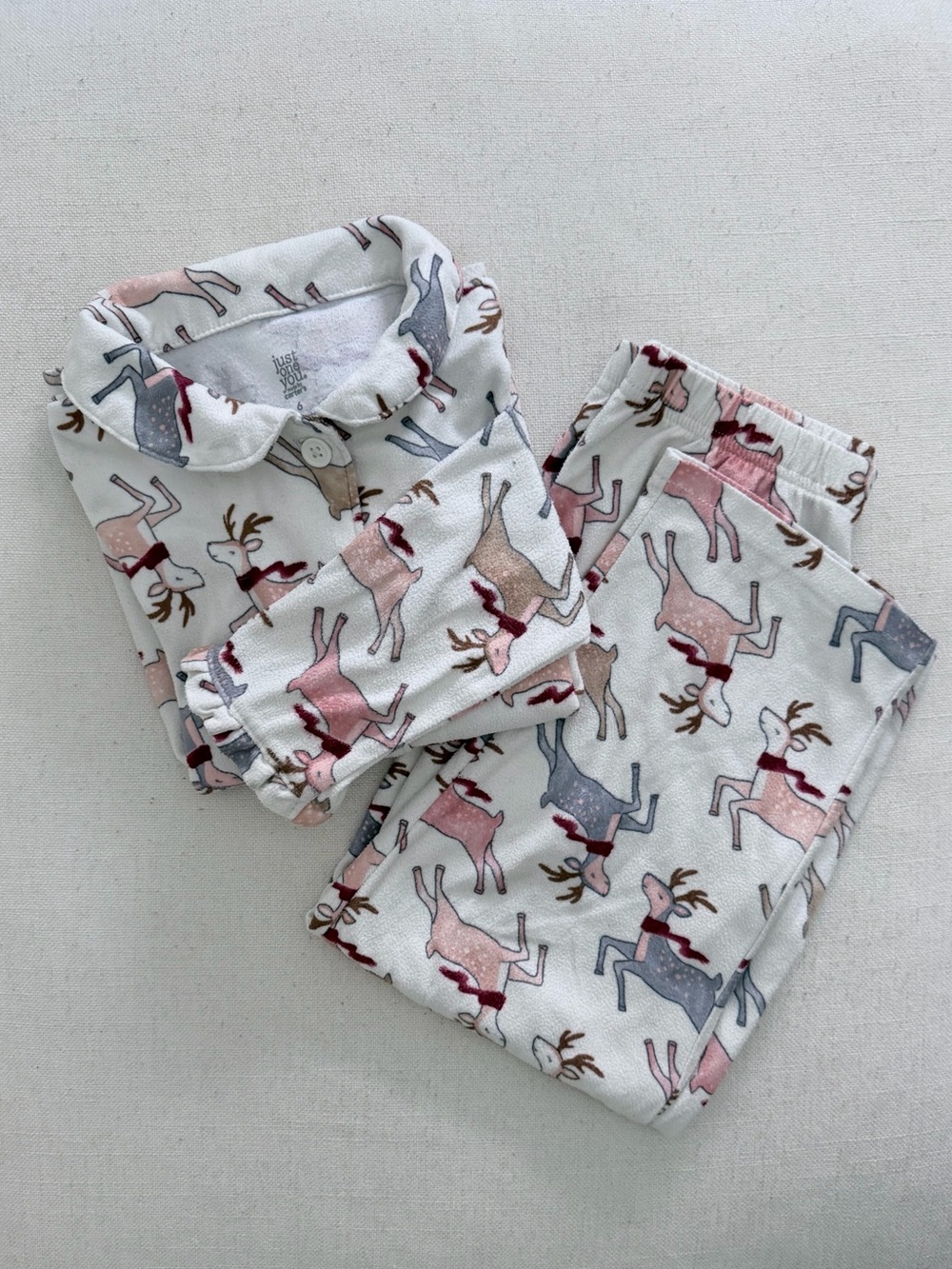 Carter's Pajama Set with Pink, Gray & Cream Reindeer